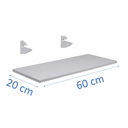 Ver imagem 2 de Kit Jogo 2 Prateleiras De Livro De Parede Mdf/Mdp Branco 60 x 20 - GRUMOBILE