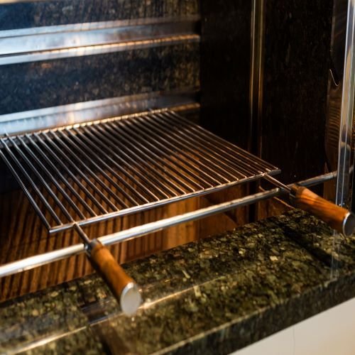 Grelha Uruguaia L40xC40cm, Aço Inox 304 com barras maciças de 8mm de ...