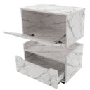Ver imagem 4 de Kit Balcão e Gabinete de Banheiro 1 Porta 1 Gaveta e Rodízios Mármore Branco