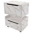 Ver imagem 1 de Kit Balcão e Gabinete de Banheiro 1 Porta 1 Gaveta e Rodízios Mármore Branco