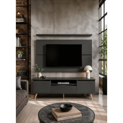 Rack para TV com Painel e Prateleira 150cm MDF Dallas On Móveis:Oliva BP