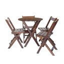 Ver imagem 1 de Mesa Madeira 68cm Diametro Dobravel com 4 Cadeiras Bares Imbuia