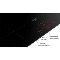 Cooktop de Indução 4 Bocas Preto com Trava de Segurança Dako Supreme - 6