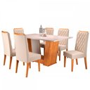 Ver imagem 3 de Mesa de Jantar 6 Lugares Squash Mel/Blonde/Nude - Viero Móveis