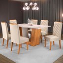 Ver imagem 1 de Mesa de Jantar 6 Lugares Squash Mel/Blonde/Nude - Viero Móveis