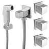 Kit Ducha Higiênica Quadrada Cromada + 3 Acabamento Registro - 1