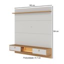 Ver imagem 3 de Painel para Tv até 60 Polegadas Bali 2 Portas com Led Off White Matte/freijó - Colibri