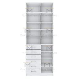 MÓDULO CLOSET GAVETEIRO PRATELEIRAS COM NICHOS M496.B MUNDI MOVEIS - 3