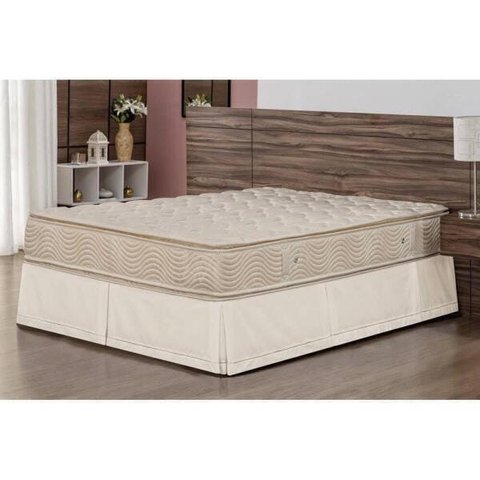 Saia Para Cama Box Casal Ponto Palito Cor Palha - Lavive