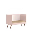 Ver imagem 3 de Jogo de Quarto Infantil Retrô Rosa com Berço Cômoda e Guarda-roupa