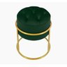 Kit 2 Puff Banqueta Estofado Decorativo Base de Ferro Capitonê Suede Verde Eli Móveis e Decoração - 2