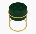 Ver imagem 2 de Kit 2 Puff Banqueta Estofado Decorativo Base de Ferro Capitonê Suede Verde Eli Móveis e Decoração
