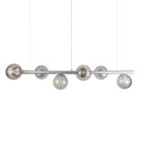 Ver imagem 1 de Lustre Pendente Figo Prata - 6 Globos Esfera de Vidro Fumê - 6-2620-15-fu