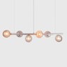 Lustre Pendente Figo Prata - 6 Globos Esfera de Vidro Fumê - 6-2620-15-fu - 2