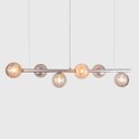Ver imagem 2 de Lustre Pendente Figo Prata - 6 Globos Esfera de Vidro Fumê - 6-2620-15-fu