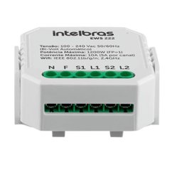 Mini controlador smart Wi-Fi Intelbras EWS 222 para 2 interruptor - 3