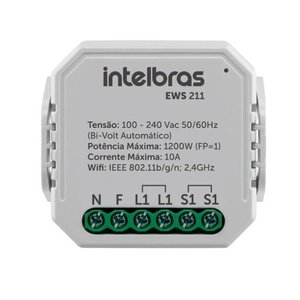 Mini controlador smart Wi-Fi Intelbras EWS 211 para 1 interruptor