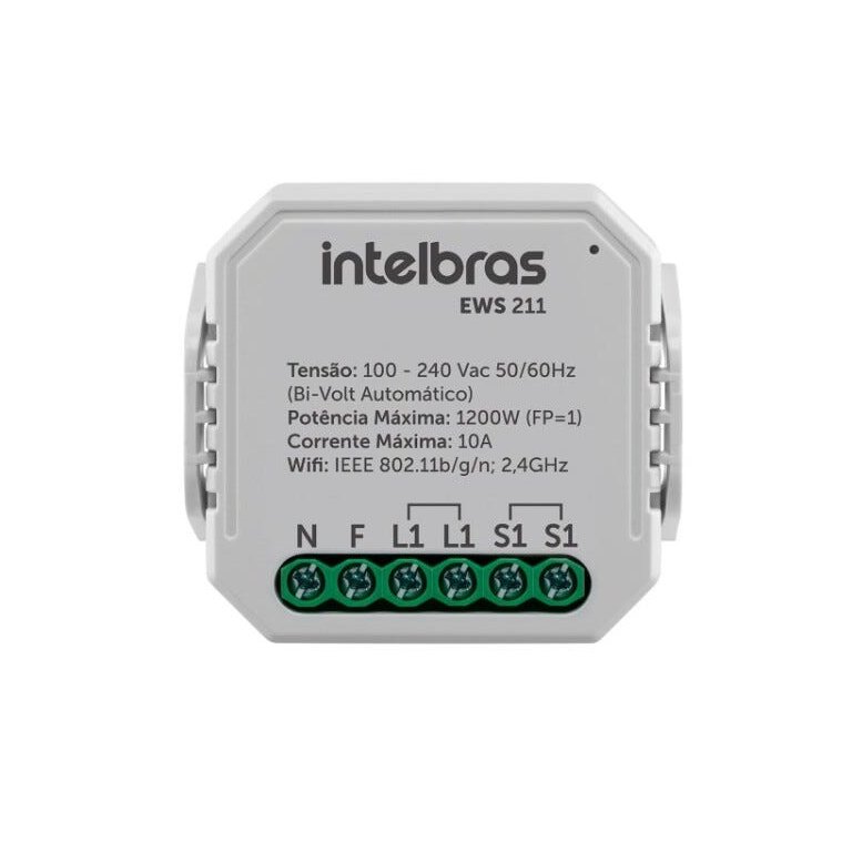 Mini controlador smart Wi-Fi Intelbras EWS 211 para 1 interruptor