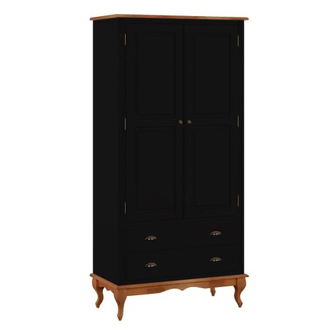 Guarda Roupa Madeira 2 Portas 60818 Hannover Linz Móveis - Preto/imbuia