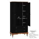 Ver imagem 2 de Guarda Roupa Madeira 2 Portas 60818 Hannover Linz Móveis - Preto/imbuia