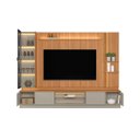 Ver mais imagens de Conjunto Painel Rack Módulo Lateral e Cristaleira Been Mdp/mdf Tv até 75 Canela/gris G77 - Gran Belo