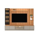Ver imagem 2 de Conjunto Painel Rack Módulo Lateral e Cristaleira Been Mdp/mdf Tv até 75 Canela/gris G77 - Gran Belo