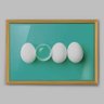 Quadro Cozinha Ovos Blue - 60x40cm - Moldura Padrão Madeira - 1