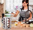 Ver imagem 7 de Porta Temperos Condimentos Suporte Giratório em Aço Inox com 16 Potes - inox