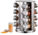 Ver imagem 1 de Porta Temperos Condimentos Suporte Giratório em Aço Inox com 16 Potes - inox