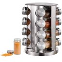 Ver imagem 1 de Porta Temperos Condimentos Suporte Giratório em Aço Inox com 16 Potes - inox