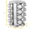 Ver imagem 6 de Porta Temperos Condimentos Suporte Giratório em Aço Inox com 16 Potes - inox
