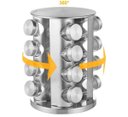 Ver imagem 3 de Porta Temperos Condimentos Suporte Giratório em Aço Inox com 16 Potes - inox