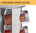 Ver imagem 4 de Porta Temperos Condimentos Suporte Giratório em Aço Inox com 16 Potes - inox