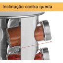 Ver imagem 4 de Porta Temperos Condimentos Suporte Giratório em Aço Inox com 16 Potes - inox