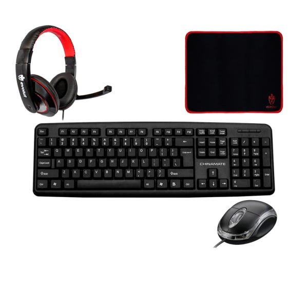 Kit Teclado Mouse Headset e Mousepad Corporativo Home Office - 1