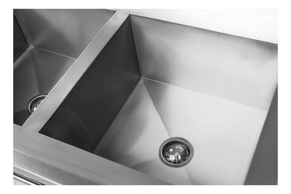 Mesa Pia Aço Inox Industrial com Duas Cubas 50x40x25cm (Esq) - 190x70x90cm - Brascool - 4