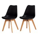 Ver imagem 1 de Kit 2 Cadeiras Mesa Sala de Jantar Saarinen Design Wood Base de Madeira Suporta até 120kg Preto