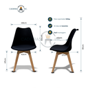 Ver mais imagens de Kit 2 Cadeiras Mesa Sala de Jantar Saarinen Design Wood Base de Madeira Suporta até 120kg Preto