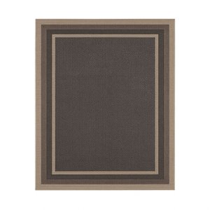 Tapete Sala e Quarto Econature Moldura - Bege / Chumbo 77 - 200 X 300 Cm - J Serrano