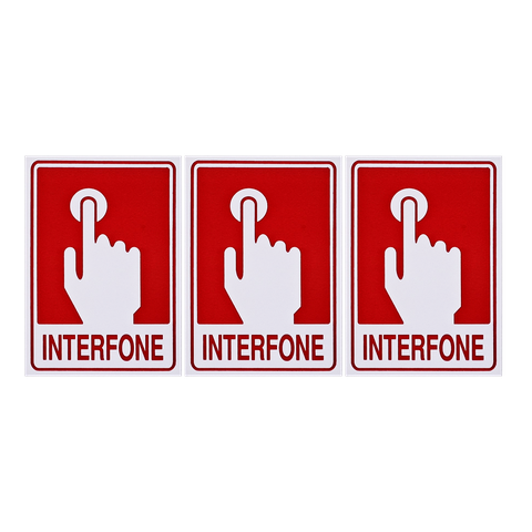 Combo 3 Placas De Sinalização Interfone 10x15 Acesso - S-235/4 F9e