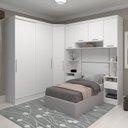 Ver imagem 2 de Guarda Roupa Dormitório Modulado Alpes Solteiro Canto c/ 2 Portas de Correr - Luciane M01:Branco