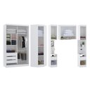 Ver imagem 1 de Guarda Roupa Dormitório Modulado Alpes Solteiro Canto c/ 2 Portas de Correr - Luciane M01:Branco
