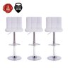 Kit 3 Banquetas Alta Para Bar Balcão Bancada Cozinha Americana Giratória Gomos Branca - 1