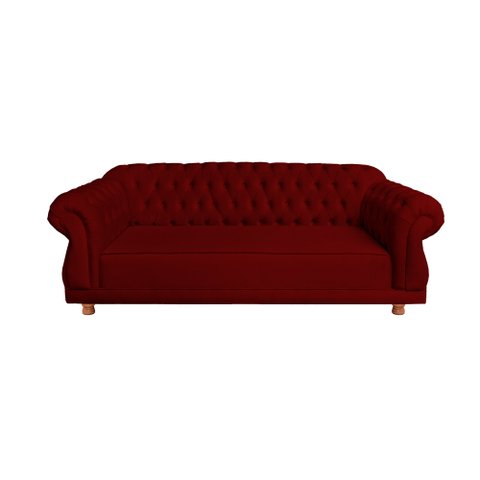 Sofá Chesterfield Capitone Elisabeth Suede Amarelo 2,30cm:BORDO