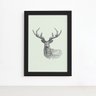 Quadro Safari Geométrico Alce Moldura Preta 33x43cm - 1