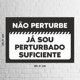 Placa Não Perturbe 20x30cm | MadeiraMadeira