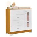 Ver imagem 5 de Jogo de Quarto Infantil New Katatau Guarda Roupa e Cômoda Branco Fosco/savana - Reller Móveis