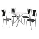 Ver imagem 2 de Conjunto Sala de Jantar Mesa com 4 Cadeiras Estofadas Cromado 794 Kappesberg Crome Cromado/tecido Si