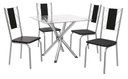 Ver imagem 2 de Conjunto Sala de Jantar Mesa com 4 Cadeiras Estofadas Cromado 794 Kappesberg Crome Cromado/tecido Si