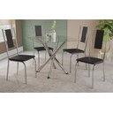 Ver imagem 1 de Conjunto Sala de Jantar Mesa com 4 Cadeiras Estofadas Cromado 794 Kappesberg Crome Cromado/tecido Si